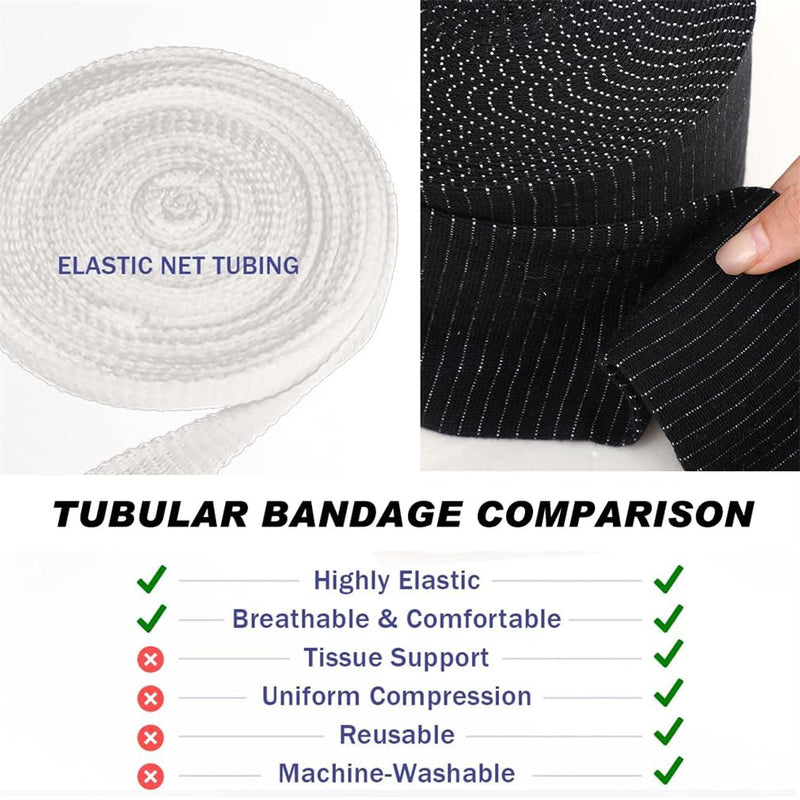 Tubular Bandages Elastic Support Bandage 2.75in X 26ft Washable Sport Bandage Side D Cotton Wound Dressing Sprain Bandages for Dressing Retention Wet Dry Wrapping