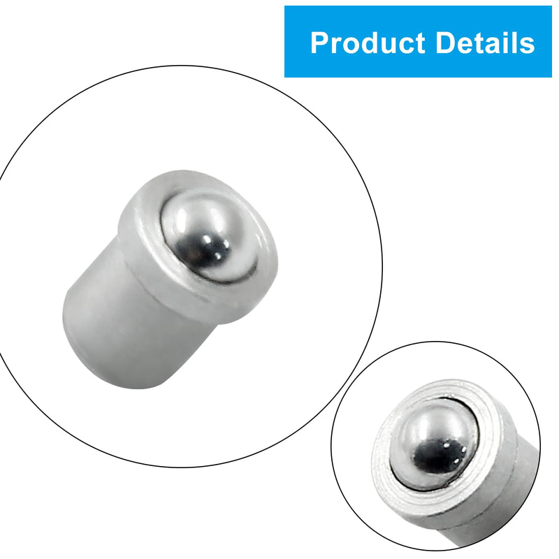 20 pcs Ball Plungers 0.12" Diameter Ball Bearing 304 Stainless Steel Push Fit Ball Spring Smooth Plunger for Door, Cabinet, Closet Drawer（φ 3x4） 0.12"x0.16"(D*H) 20