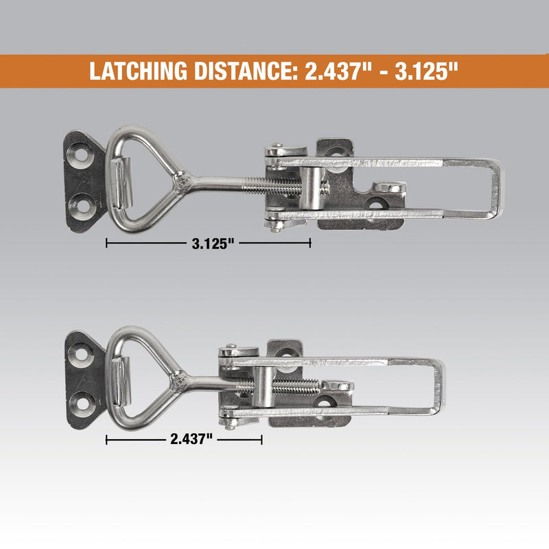 Buyers Products Company 6" Heavy Duty Stainless Steel Adjustable-Grip Draw Latch