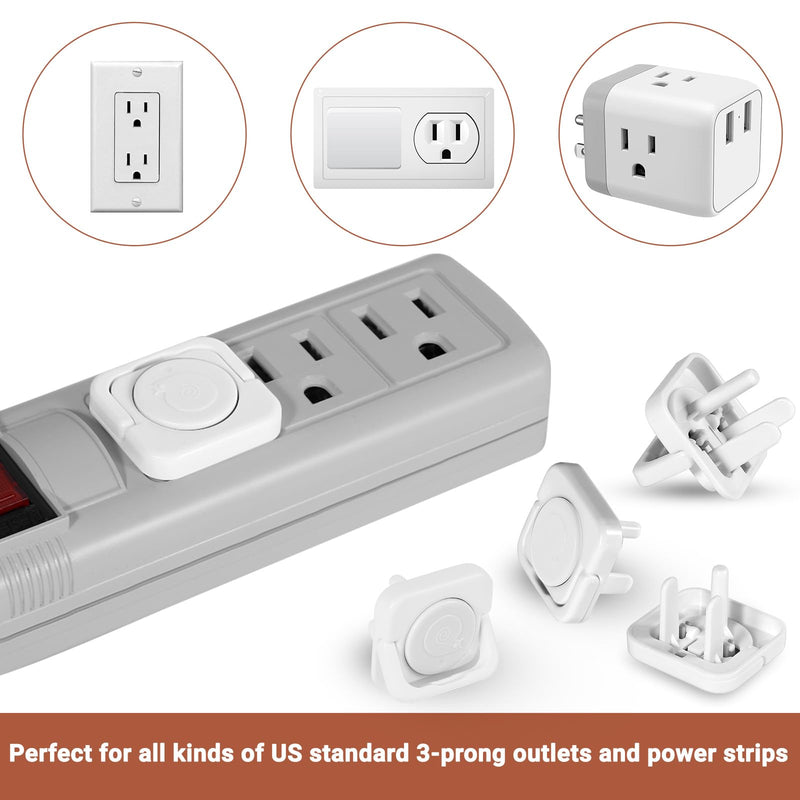 Outlet Covers Baby Proofing, 40 Pack Child Proof Plug Socket Covers Electric Plug Protectors Safety Caps to Prevent Power Shock, for US 3-Prong, White