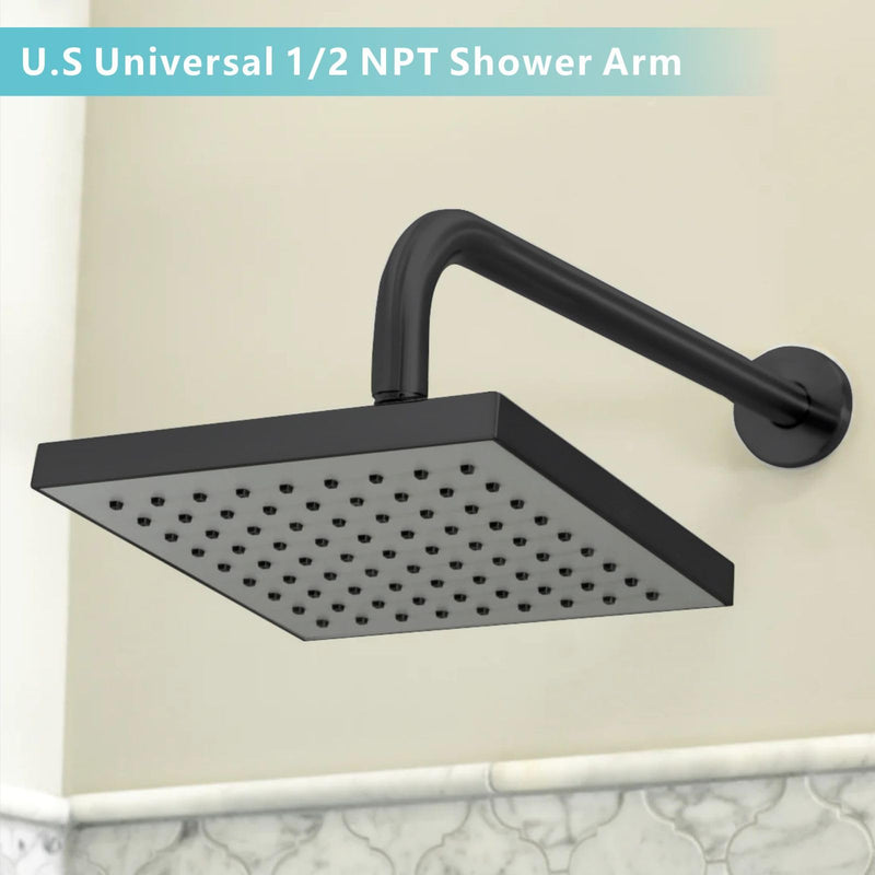 Shower Arm with Flange, 24 Inches Wall Mount Replacement Extension Showerhead Arm For Fixed Shower Head, Matte Black 24 Inch