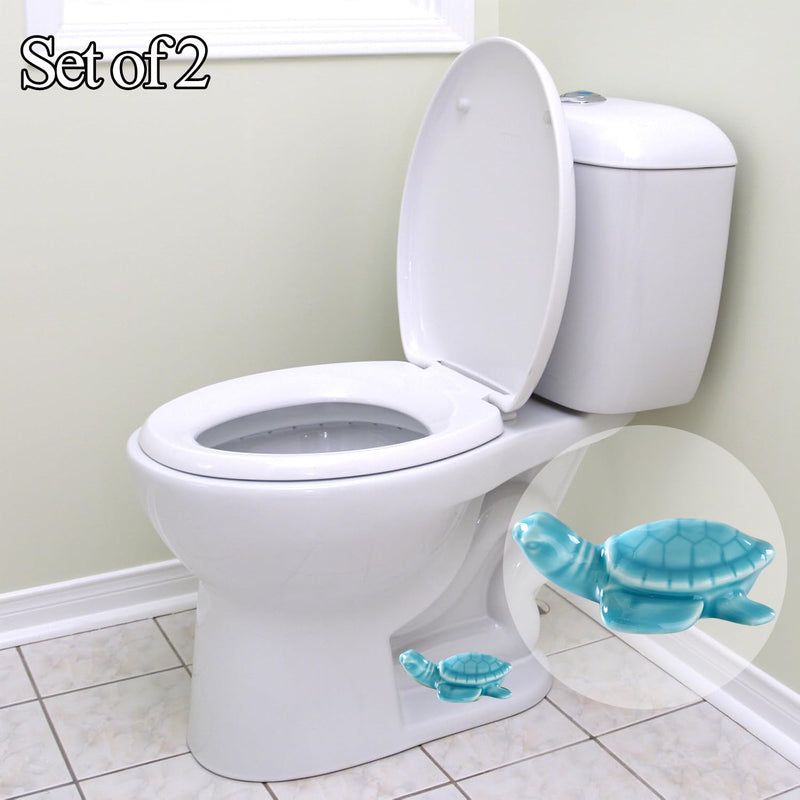 Cute Turtle Toilet Bolt Caps Ceramic Sea Turtle Toilet Bolt Covers Decorative, Set of 2 Toilet Screw Cover Caps, Toilet Caps for Bottom of Toilet, Toilet Bowl Caps for Bolts Bathroom Decor (F) F