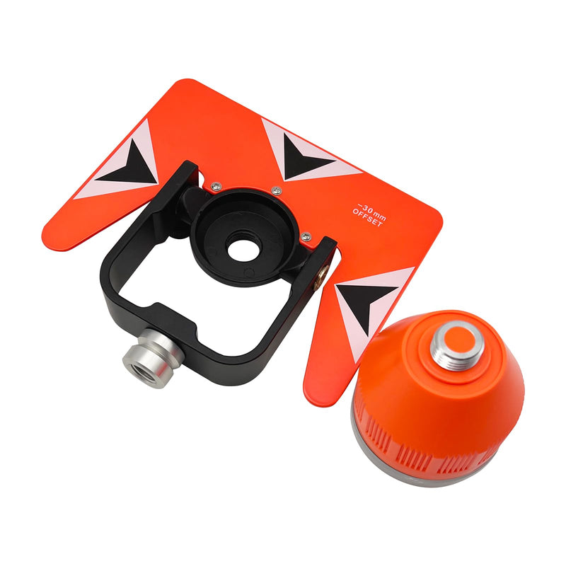 Surveying Metal Single Prism with Soft Bag, 0/-30mm Total Station Prism with 5/8x11 Female Thread for Total Station Surveying