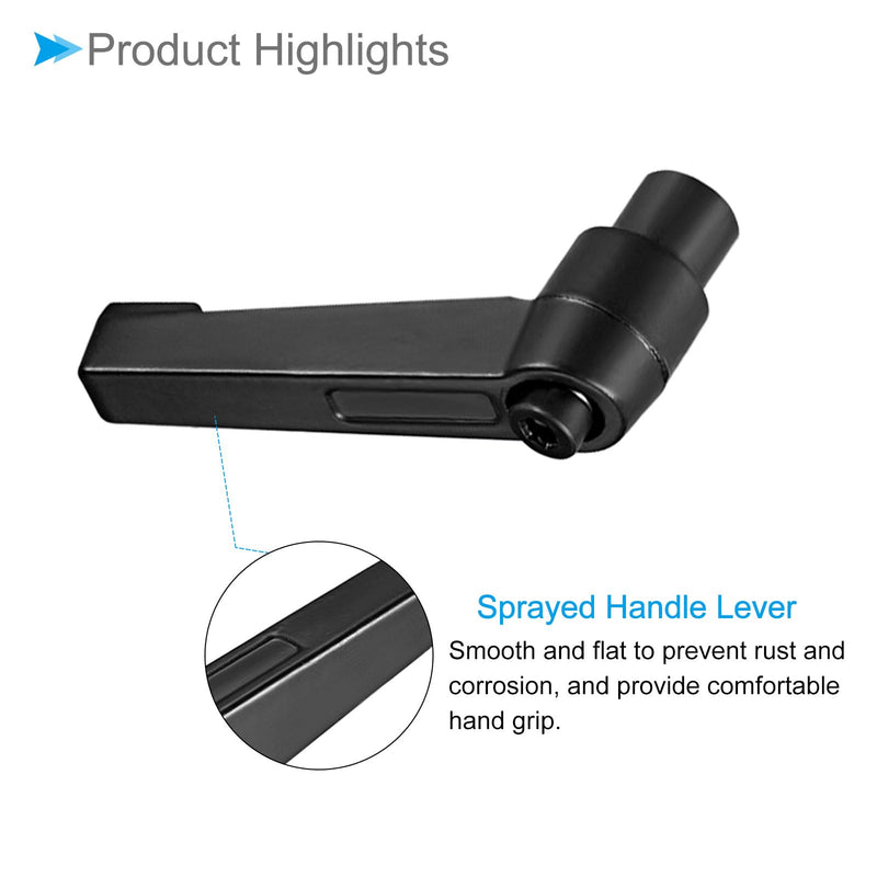 Clamping Lever Handles, M6 Female Thread 45mm Lever, Adjustable Quick Release Locking Rotating Knobs Black - (Applications: for Lathe Machinery), 8-Pieces