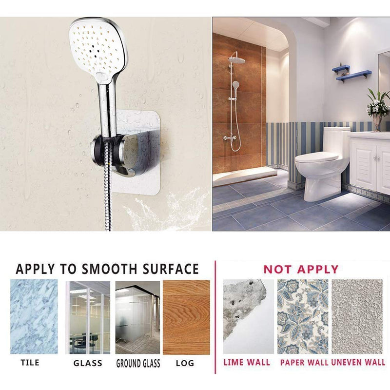 Strong Adhesive and Waterproof Shower Head Holder, Adjustable Handheld Shower Holder Wall Mount Shower Bracket by Lofekea Silver - 1 PACK