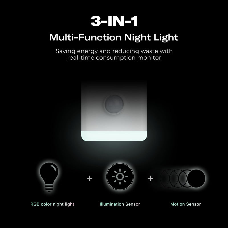 THIRDREALITY Multi-Function Night Light, Zigbee Repeater, 3-in-1 Combines a Motion Sensor, a Illumination Sensor and RGB Color Night Light, 1-100% Adjustable Brightness, Zigbee hub Required 1 Pack
