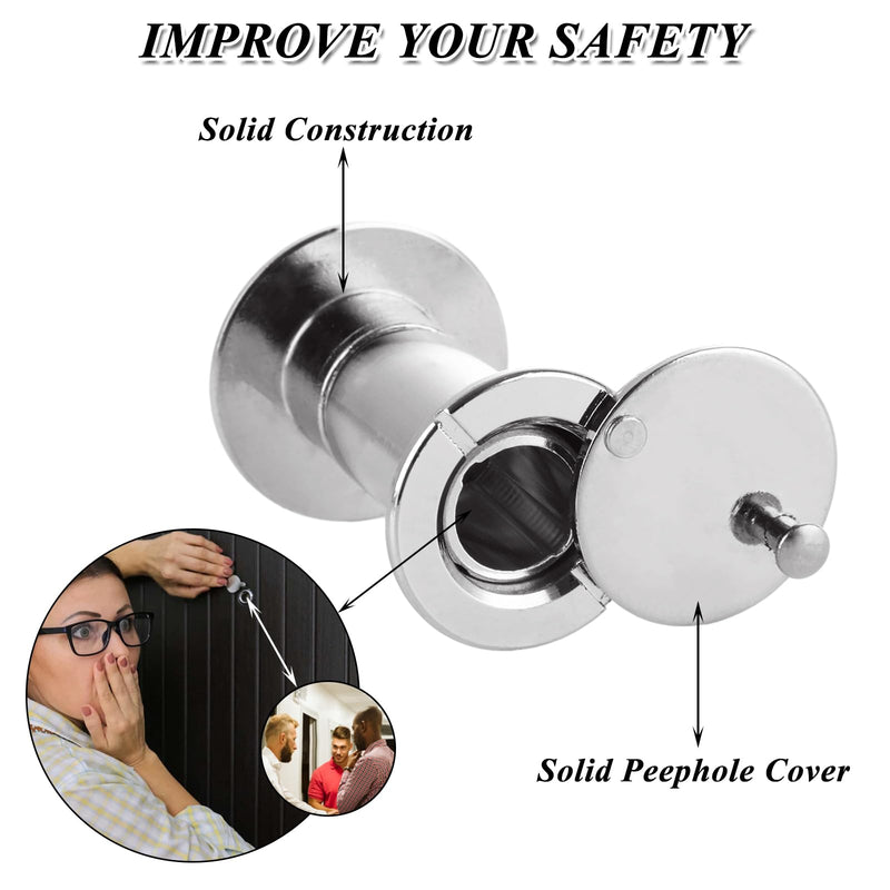 5 PCS Door Viewer Peephole 220 Degree Zinc Alloy with 16mm/0.63inch Drill Bit for 1-1/2" to 2-3/8" Doors (Brushed Nickel, 4X Peephole Set + Drill Bit)