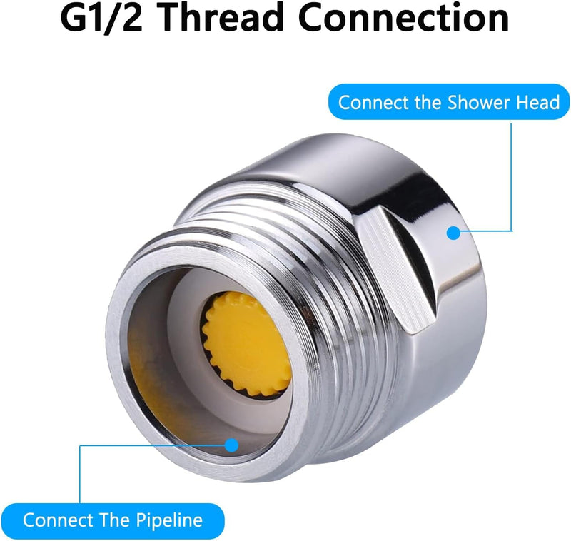 2 Sets 7 Shower Flow Reducer Limiter Set, Water Flow Saver Adapter 1/2 Inch Flow Restrictor, Control Valve for Fixed Shower Head Handheld Shower 1.2/1.5/1.8/2/ 2.2/2.5 GPM