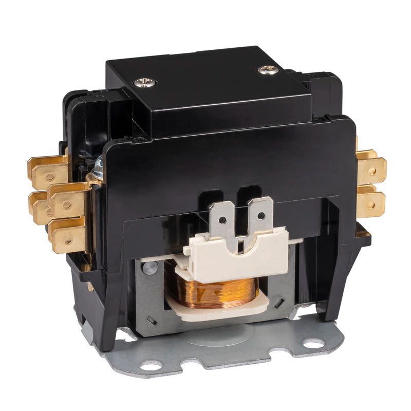 2 Pole 30 Amp 24 VAC Coil AC contactor 2P 30A 24V 50/60Hz AC Motor Contactor Replacement for Air Conditioner Compressor Condenser Unit Contactors