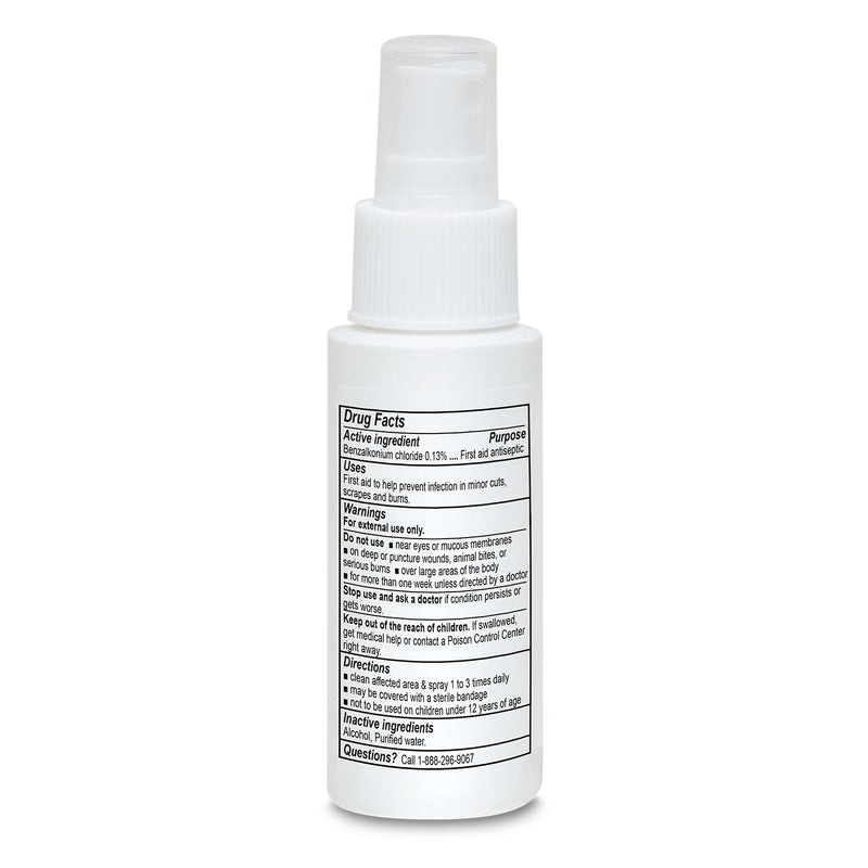 Globe First Aid Antiseptic Spray, Wound Cleaner, Benzalkonium Chloride for Minor Cuts, Scrapes and Burns, 2-Ounce (1) 1