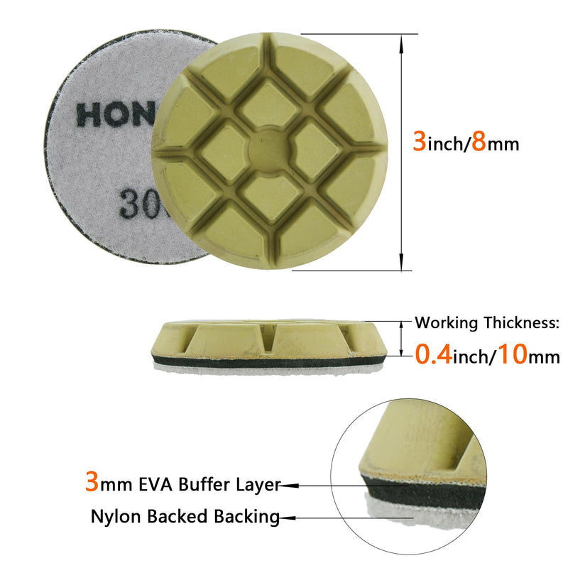 3 inch *10mm Concrete Diamond Sanding Discs,Grit 3000 Set of 3, Resin Polishing Pucks,for Concrete Cement Rerrazzo Marble Granite Floor, Grit 3000… 3000 Grit