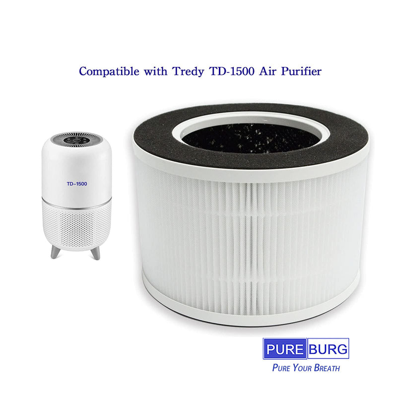 PUREBURG Replacement Filter Compatible with TREDY TD-1500 Air Purifier