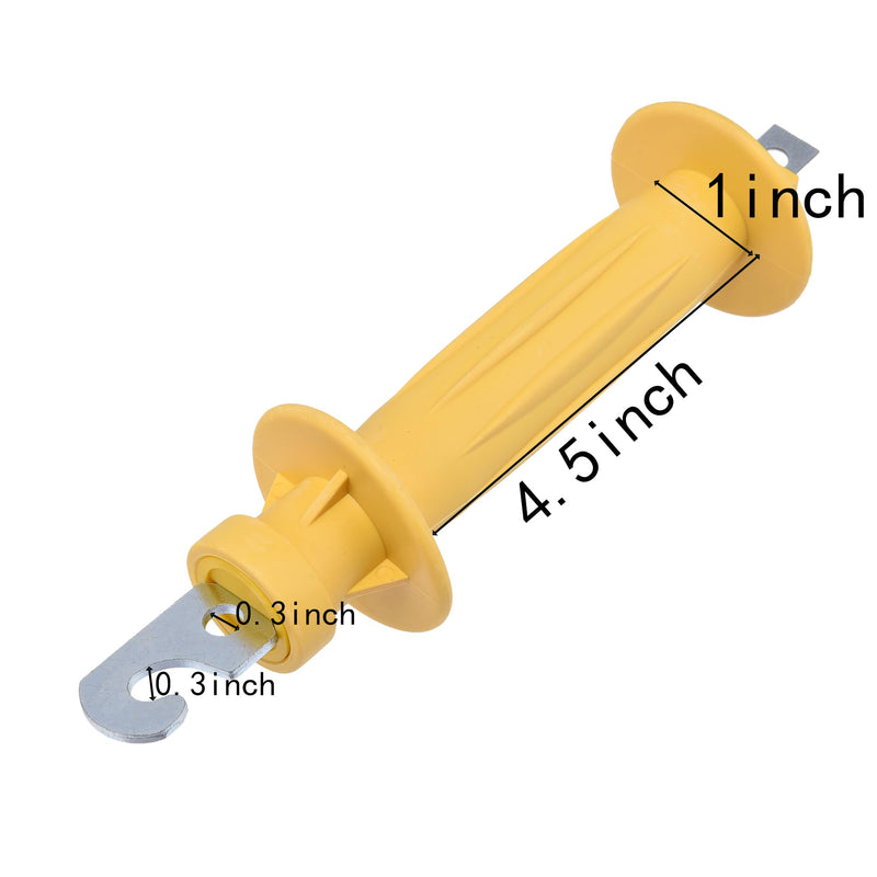 12 Pcs Eelectric Fence Spring Gate Handle for Electric Fence，Electric Fence Heavy Duty Gate Handle(Yellow) 12