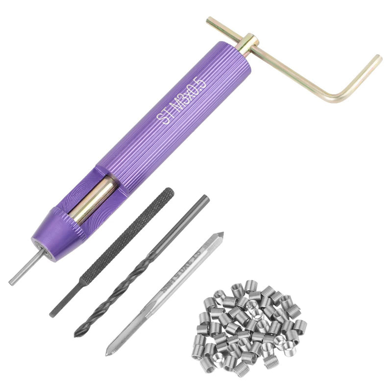 Thread Repair Kit, 50Pcs M3 Stainless Steel Coiled Wire Helicoil Screw Threaded Inserts Repair Sleeve Assortment Set