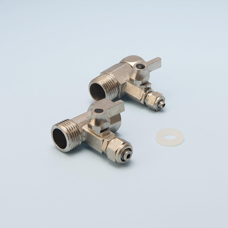 1/2" M/F Tee Ball Valve, 1/4" OD Comp Outlet Adapter, Pack of 5