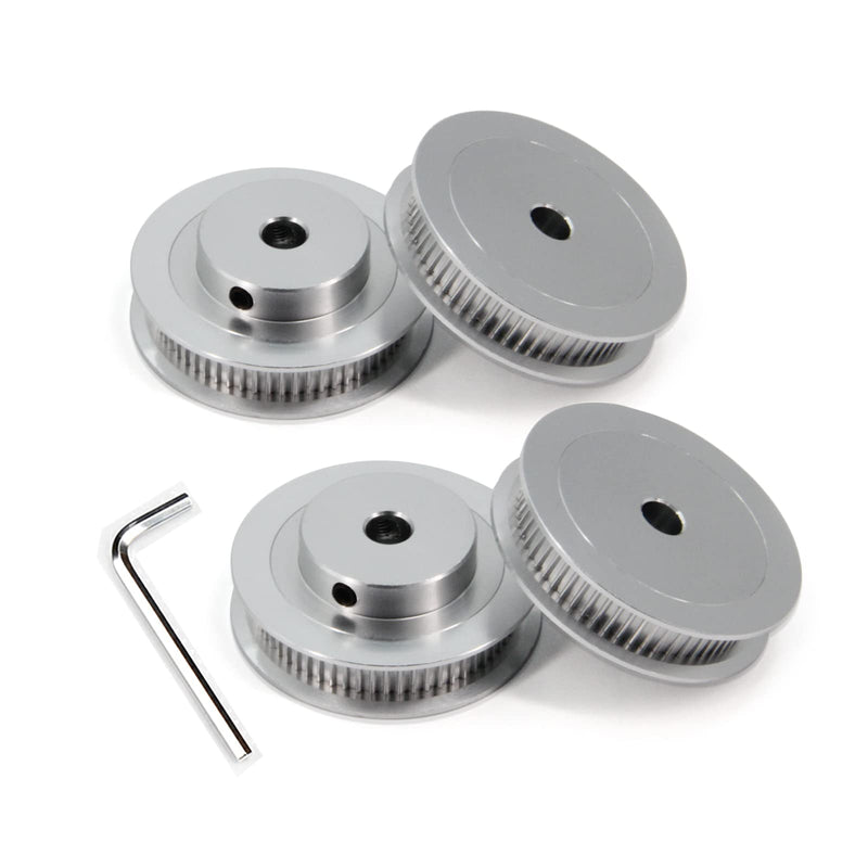 2GT Pulleys 80 Teeth 6.35mm Bore 80T Timing Belt Pulleys Synchronous Wheel Aluminum for Width 6mm Belt 3D Printers Parts, 4pcs/Pack(Size: 80T-6.35mm Bore) 2GT