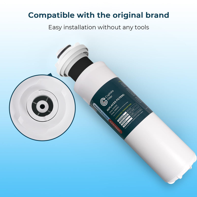 Crystala Filters 51300C Water Filter Compatible with Elkay Halsey, 1-Pack