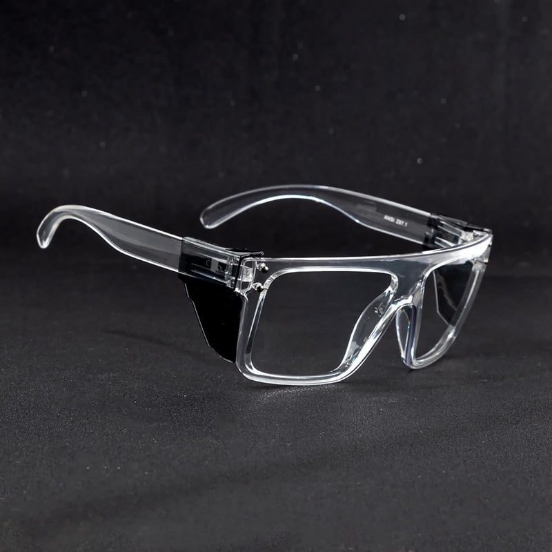 UV400 Transition Photochromic Safety Glases Light to Dark Grey Lens ANSI Z87 Impact Approved Clear