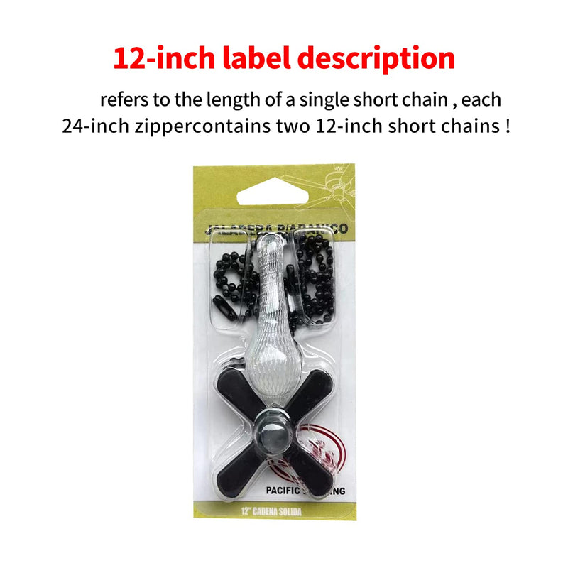 Ceiling Fan Pull Chain, 2 pieces 3mm Diameter Beaded Ball Fan Pull Chain, 12 Inches Fan Pulls Set with Connector (ORB) short Orb