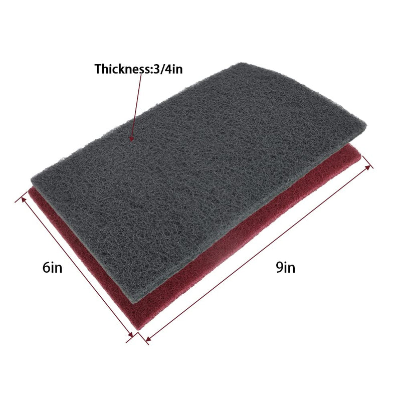 8 Scuff Pad Variety Pack, 4 Each Maroon, Gray, Scuffing, Scouring, Sanding, Cleaning, Blending, Paint Surface Prep Adhesion - 6" x 9" Automotive Auto Body 7447&7448 4*Maroon, 4*Gray 7447&7448