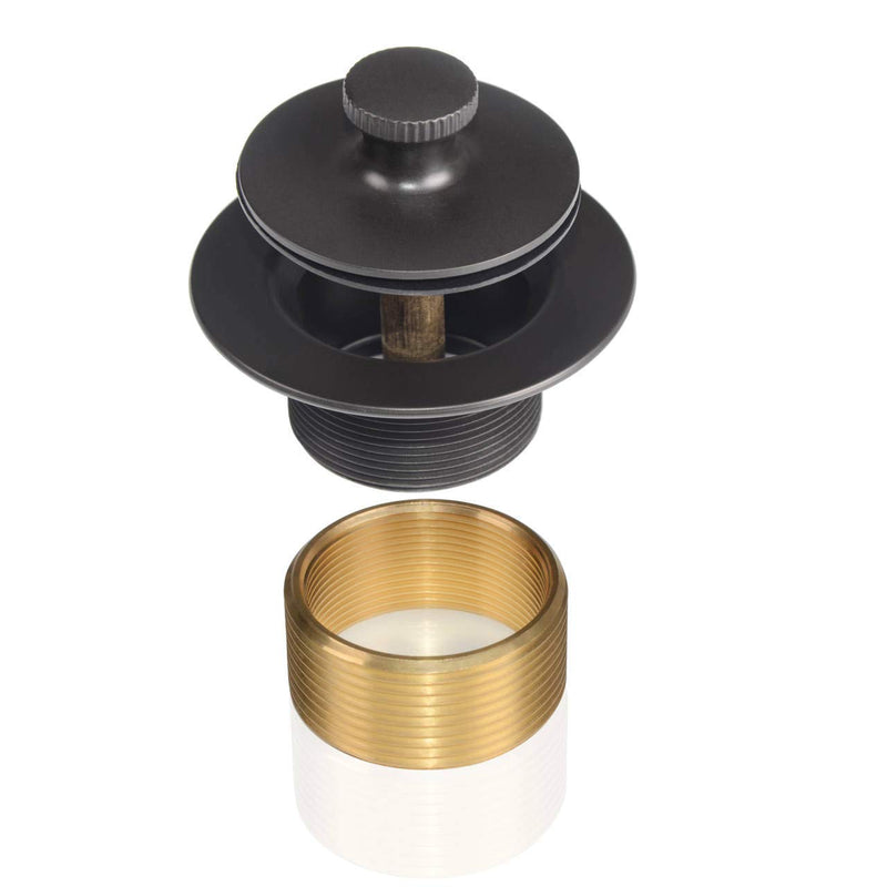 Matte Black Bathtub Drain Kit Assembly with Hair Catcher, Tub Drain Kit with 2-Hole Overflow Faceplate Conversion Kit, Premium Brass Lift and Turn Twist Tub Drains Replacement Trim Kit,Tub Stopper Matte Black