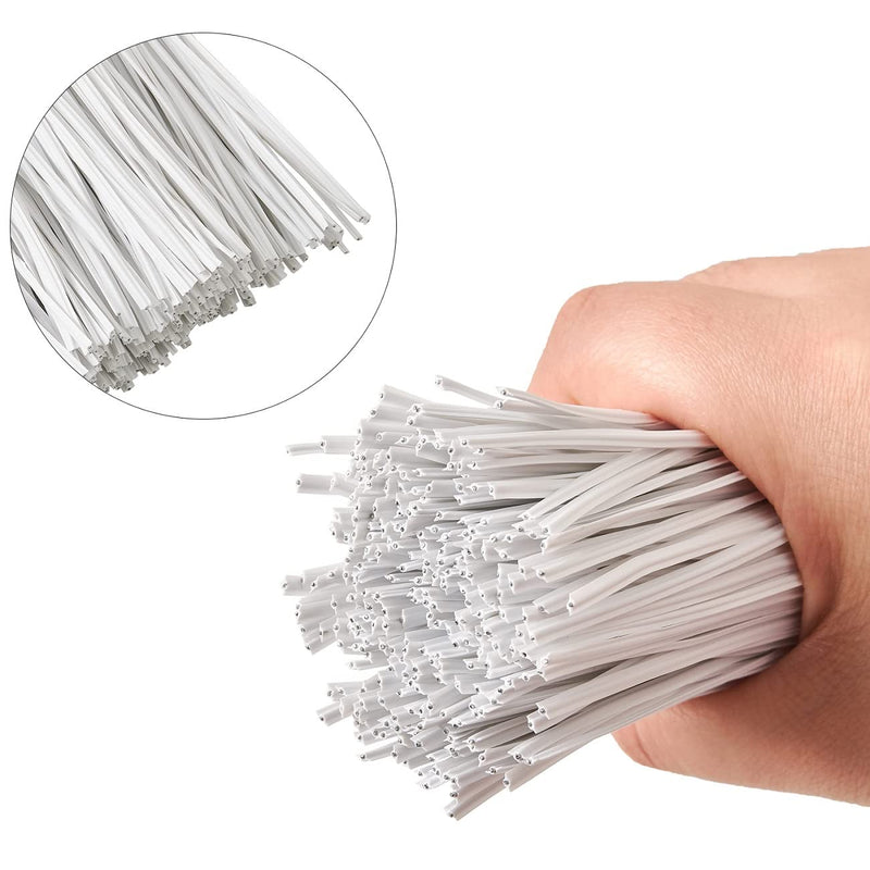 300 pcs 5 inch Plastic White Twist Ties, Cable Ties, for Bags, Gardening Tools