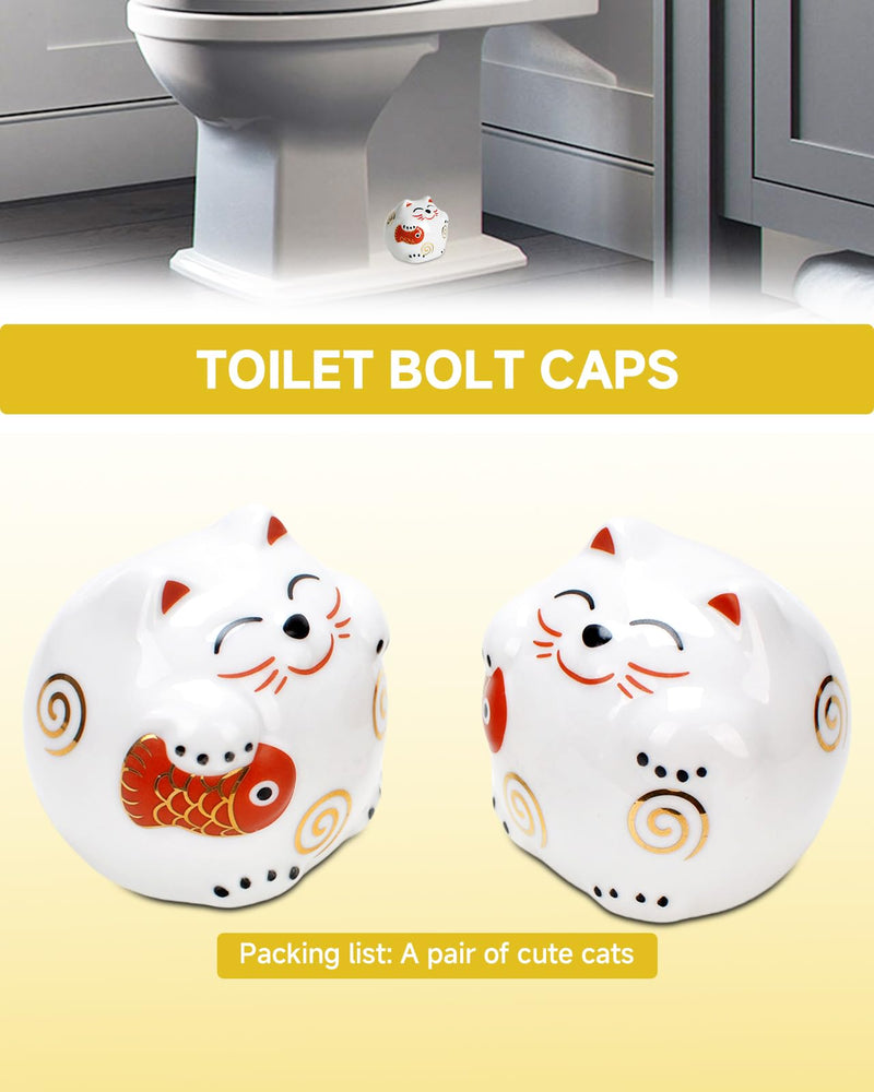 (2-pack) Ceramic toilet bolt cover decorative caps Interesting screw caps and floor bolt replacement accessories Suitable for home decoration ornaments in bathrooms, living rooms and other scenes