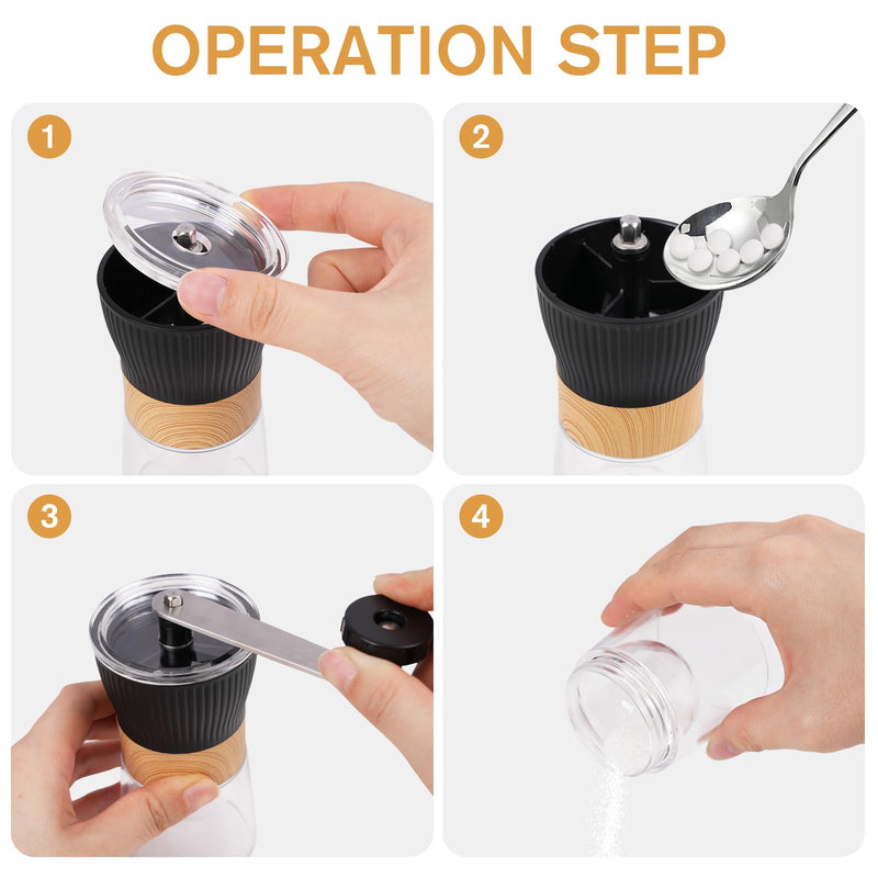 Portable Small Pill Crusher Fine Powder, Grinder to Fine Powder for Elderly, Crushes Multiple Pills, Small and Large Tablets,Great for Feeding Tube, Pets, with Pill Organizer Dispenser