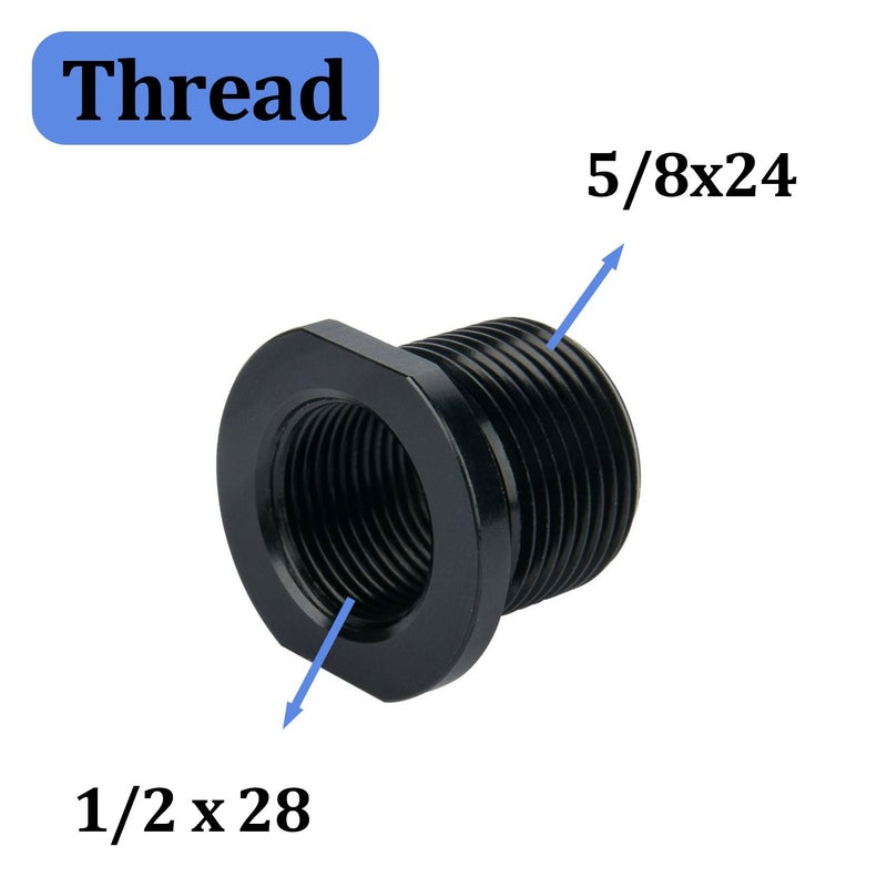 Thread Protector, 1/2 x 28 to 5/8x24 with Crush Washer Steel (2 Pack)