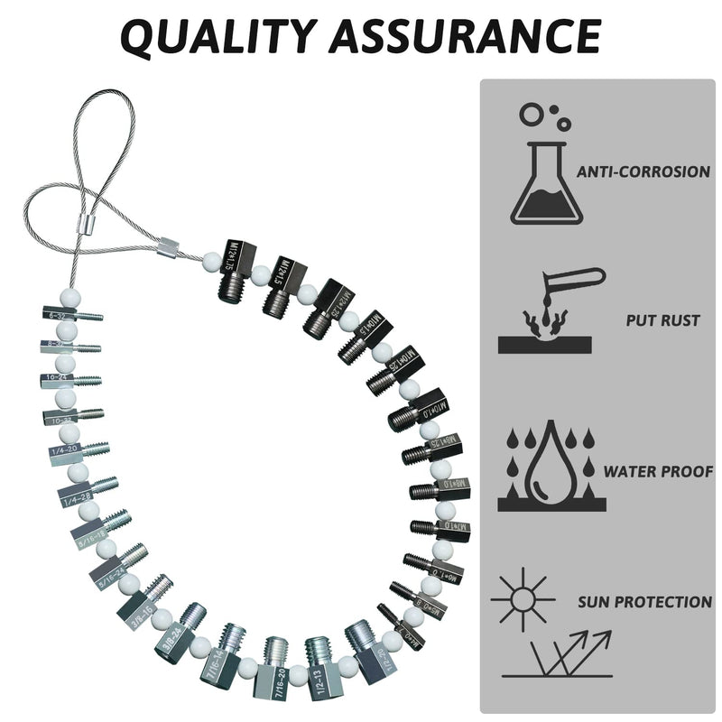 Nut & Bolt Thread Checker (Complete SAE/Inch and Metric Set) - 26 Male/Female Gauges - 14 Inch & 12 Metric - Quickly Checking Nuts and Bolts Inch or Metric and Verifying The Size and Thread Pitch