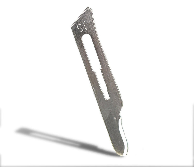 Disposable Surgical Scalpel Blades Sterile High Grade Carbon Steel 2.1% 10xx Individually Foil Wrapped by P&P MEDICAL SURGICAL Size 15 Box of 100