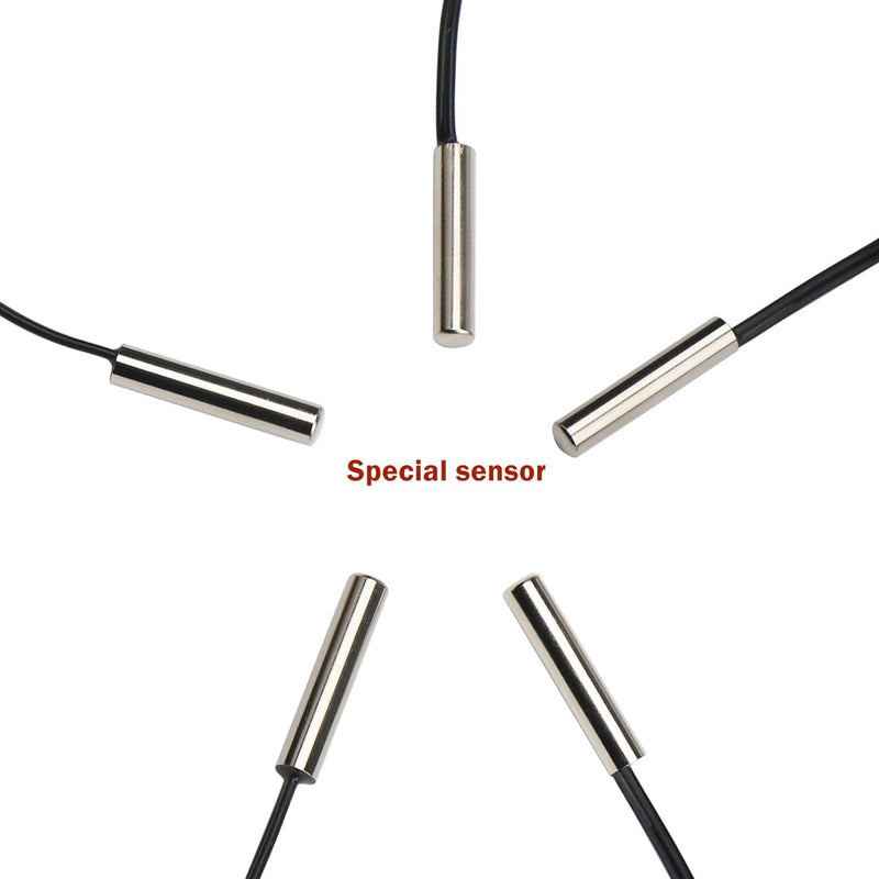 DROK 10K Temperature Sensor Probe, 5pcs 1 Meter Waterproof Temp Sensor Probe, Stainless Steel 3950 NTC Temp Sensor Probe, Digital Temperature Transmitter Extension Cable 1-Meter/3.28ft 5