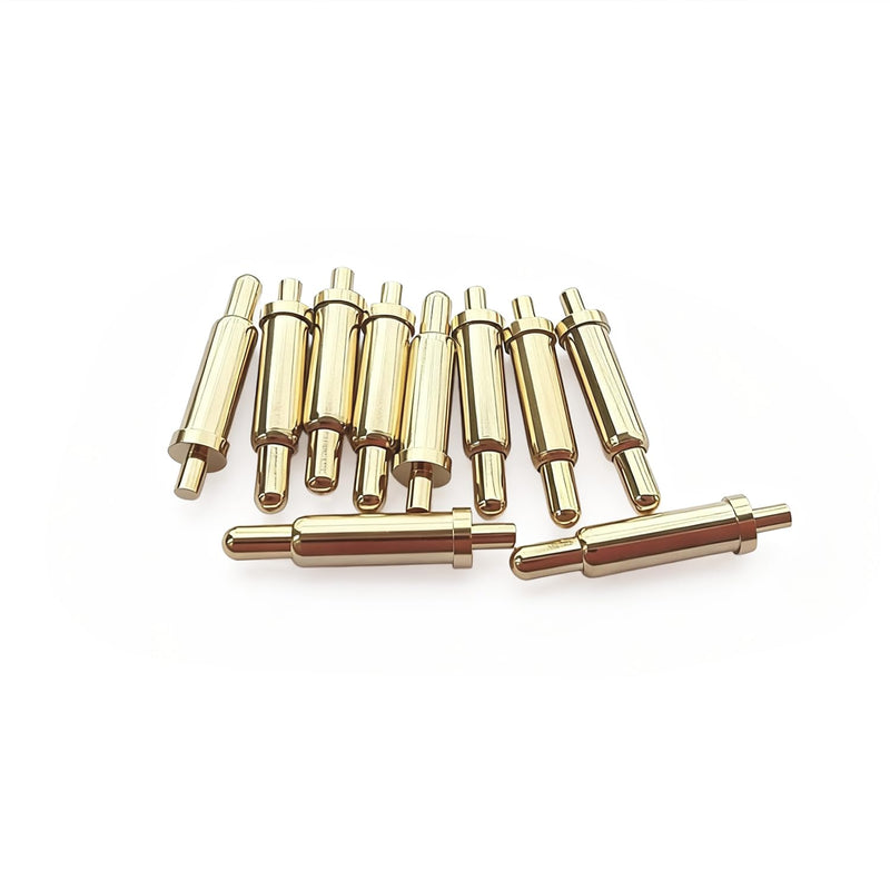 100Pcs Pogo Pins- 4.3mm Gold Plated Copper Spring Pogo Pins | Spring Test Probe Round Pogo Pin-,Pogo pin Header Target Connector Through Hold PCB Test Pin, Thimble Signal Pin