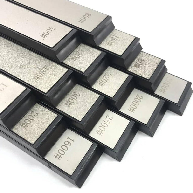 8 Pcs Diamond Knife Sharpening Stones, Diamond Stone Set With Base For Kitchen Knife sharpener - 120+240+400+600+800+1000+2000+3000 Grit
