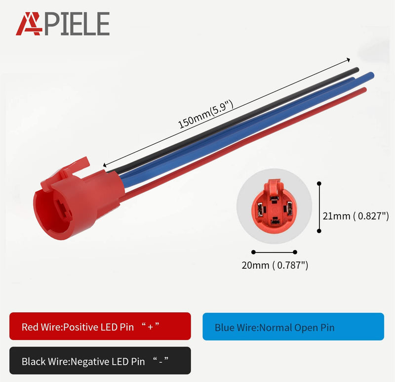 APIELE 10 Amp 19mm Latching Push Button Switch 12V SPST LED Waterproof Round Self-Locking 1NO (Black Aluminum, Blue) Black Aluminum