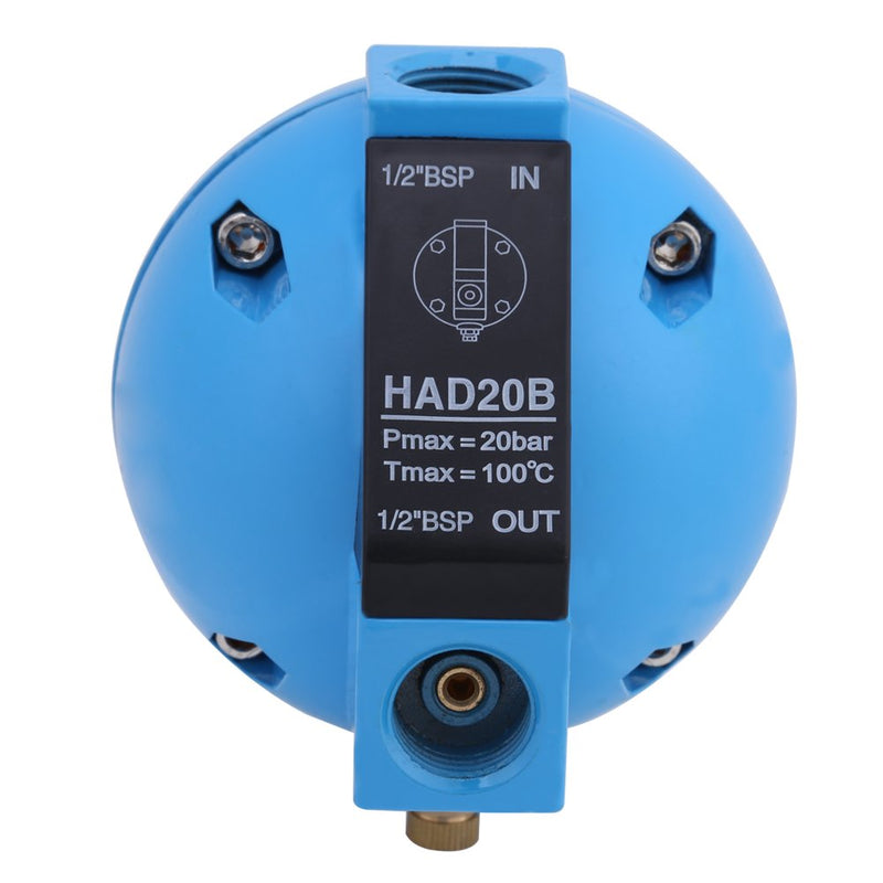 1/2BSP Round Drain Valve, Automatic Drain HAD20B 400L/H 20Bar Automatic Condensate Mechanical Drain Valve Compressed Air Drain Mechanical Automatic Drainer