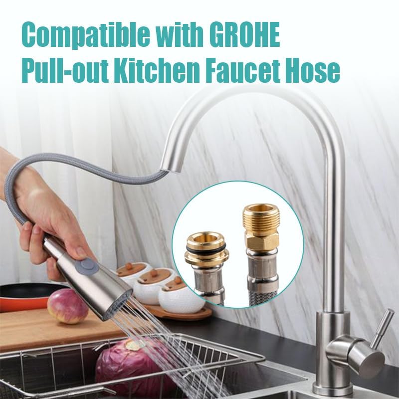 Kitchen Faucet Hose Replacement Parts for Grohe 48293000 Flexible Faucet Hose, Pull-Out Faucet Hose Replacement, Flexible Hose for Pull Out Kitchen Sprayer