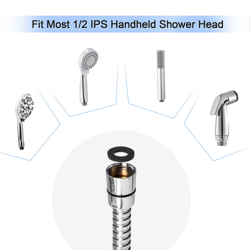 Shower Hose, 79 Inches Extra Long Stainless Steel Handheld Shower Head Hose with Brass Insert and Nut, Flexible, Chrome