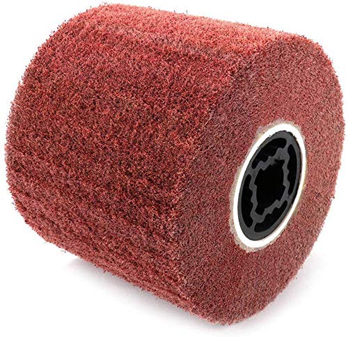 Signi Non Woven Wire Abrasive Drawing Polishing Burnishing Wheel Flap Brush for Surface Treatment Stainless Steel, Aluminum, Copper,Metal 120x100x19mm (60 Grit) 60 Grit
