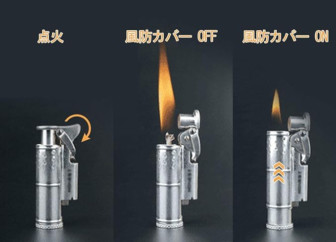 DEWEL oil lighter, retro, small, outdoor, with windshield cover, suitable for outdoor use, slim kerosene lighter, with ignition stone, trench lighter, made of brass, with storage box and cloth bag, Father's Day gift for men (no oil) - NewNest Australia