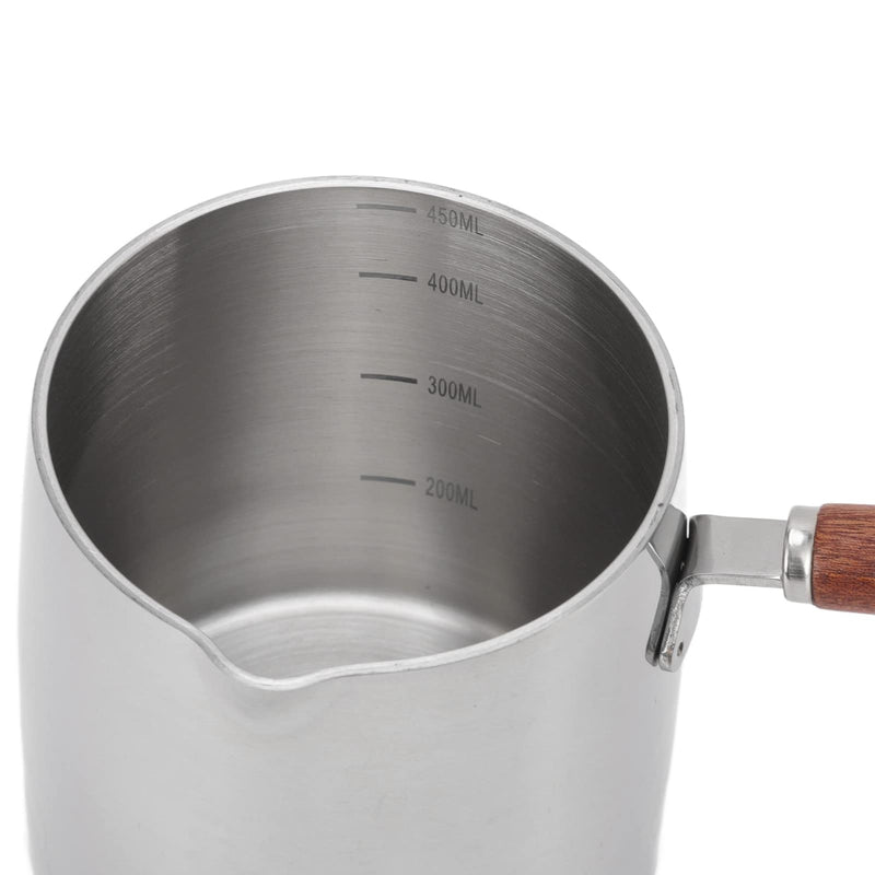 450ML Stainless Steel Warmer Turkish Coffee Pot Pan Pot for Heating Making Syrup Melting Cheese Caramel and Chocolate