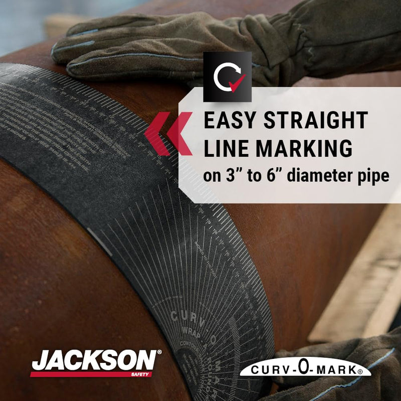 Jackson Safety Pipe Measuring Tool - Wrap-A-Round Tape Pipe Fitting Tool (Multiple Sizes and Heat Ratings) 350⁰ F Heat Rating Medium