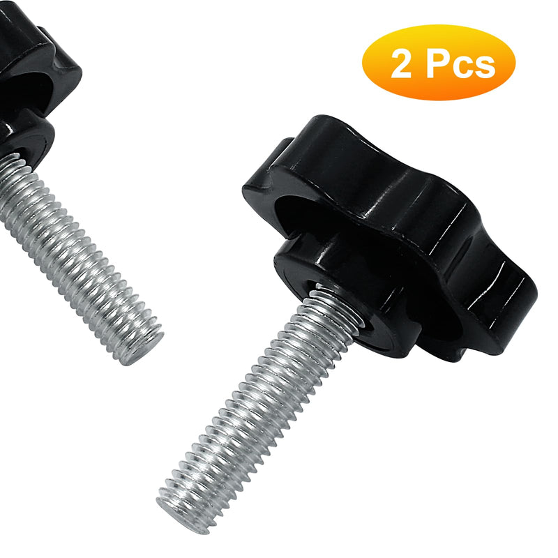 BokWin 2 Pcs Hex Shaped Clamping Knob M8x30mm Thread Knob Tightening Screw for Umbrella Base Replacement(Black) M8*30
