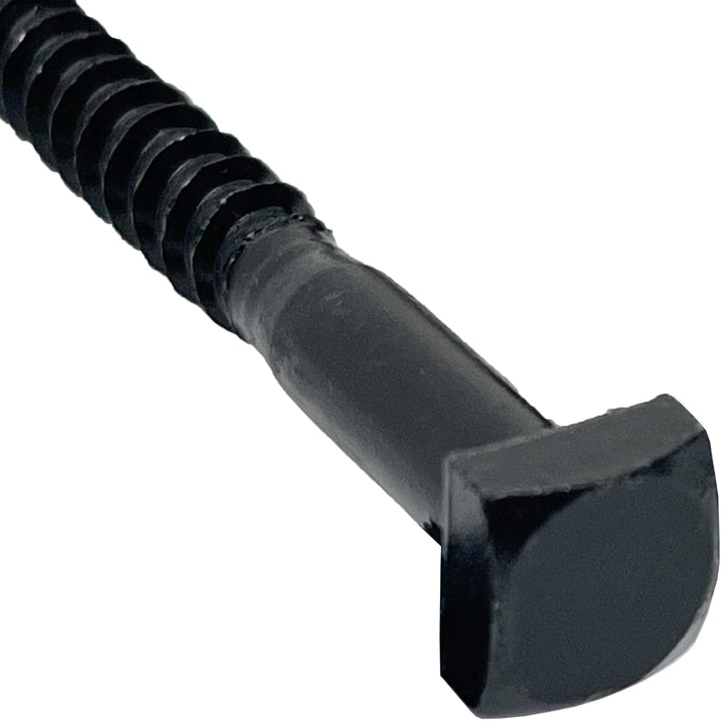 ¼” x 3” - Rustic Square Head Lag Wood Screws – Decorative Antique Black Square Drive Lag Bolts – Black Oxide Coating - ¼ in x 3 in - for Hinges, Cabinets & Doors (50, Screws) 50