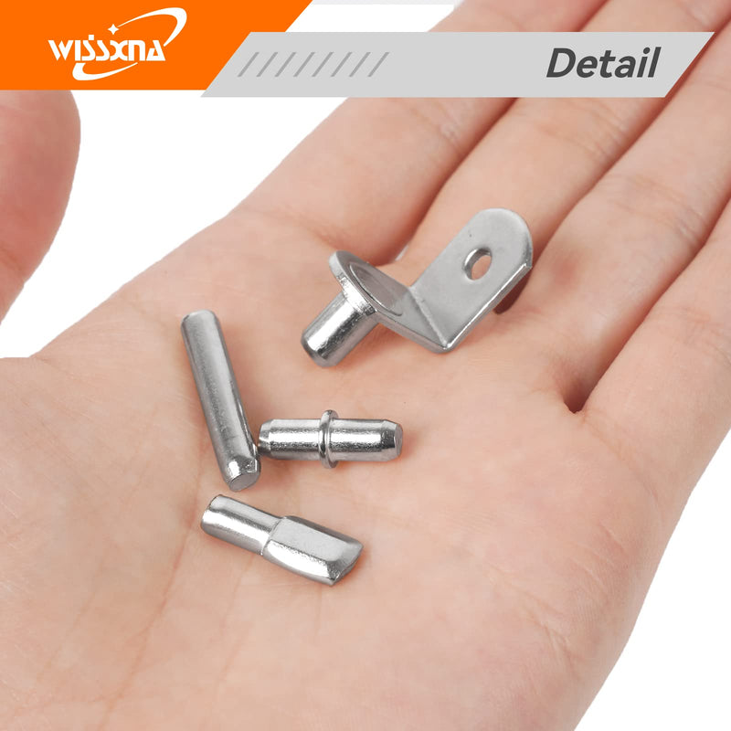 100Pcs Shelf Pegs for Shelves, 4 Styles Shelf Pins Kitchen Cabinet Shelf Pegs, Nickel Plated Shelf Holders Pegs, Bookshelf Pegs for Shelves, Metal Shelf Support Pegs & Pins (5mm & 6mm)… 5mm & 6mm Nickel