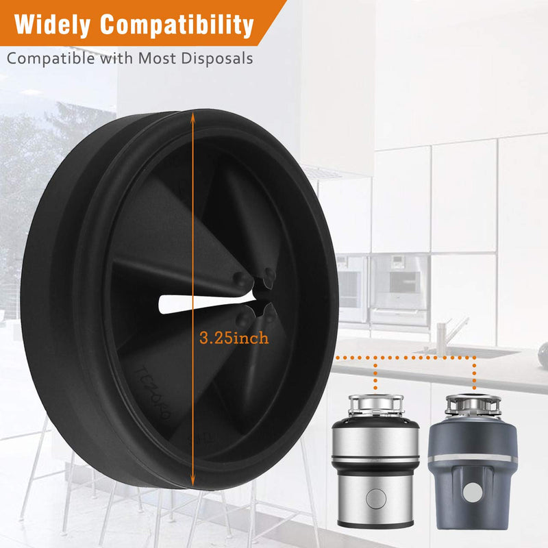 Sink Baffle QCB-AM, Replacement for Evolution Series, Garbage Disposal Splash Guards, Quite Collar, Drain Plugs, Disposer Accessories 3.25Inch (Black (1pcs)) Black (1pcs)