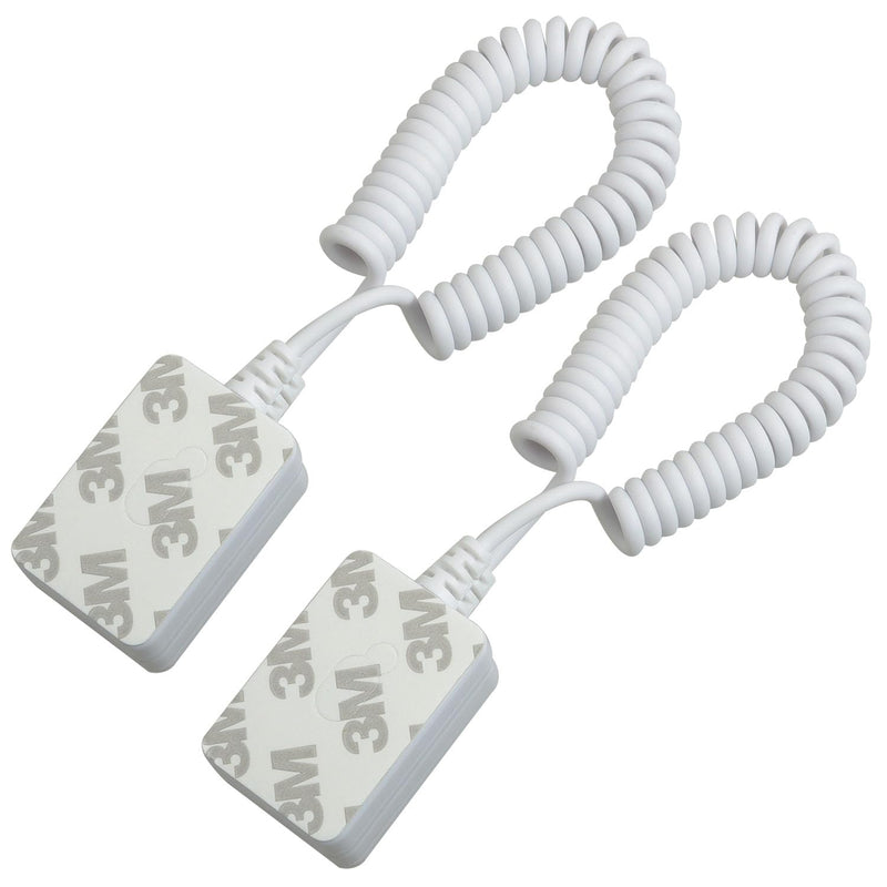 MEETOOT 2PCS Retractable Cable Lock Spring Loaded Cable Box White Square Security Chain Suitable for Remote Control and Tablet Showroom and Mobile Phone