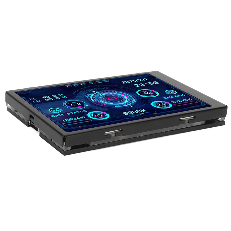 ZASCHMOY Computer Temperature Monitor, Small Screen, Display for aida64 PC, CPU Data Monitor, Easy to Use for Computer Enthusiasts, 3.5 USB (Black) Black