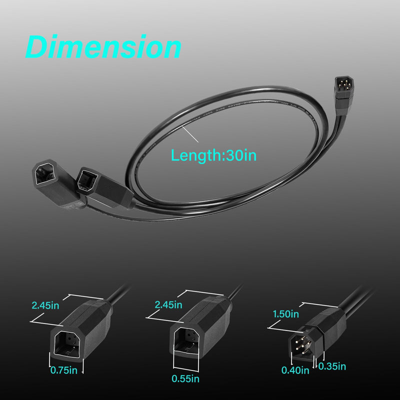 720101-1 9 M SIDB Y 9-Pin Side Imaging Dual Beam Splitter Cable Y-Cable for Humminbird Side Imaging Poducts and 2D Sonar