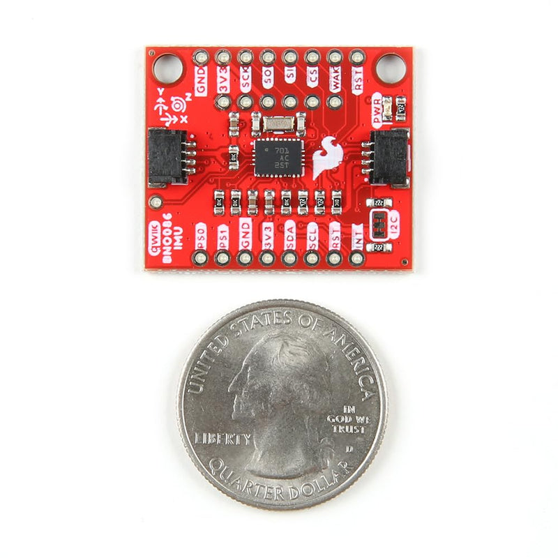SparkFun VR IMU Breakout - BNO086 (Qwiic) Combination Triple-axis Accelerometer/gyro/Magnetometer, 32-bit M0+, Board Dimensions: 1.0in. x 1.2in. (25.4mm x 30.48mm)